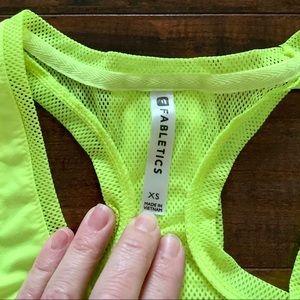Fabletics Racerback Neon Yellow Tank SZ-XS